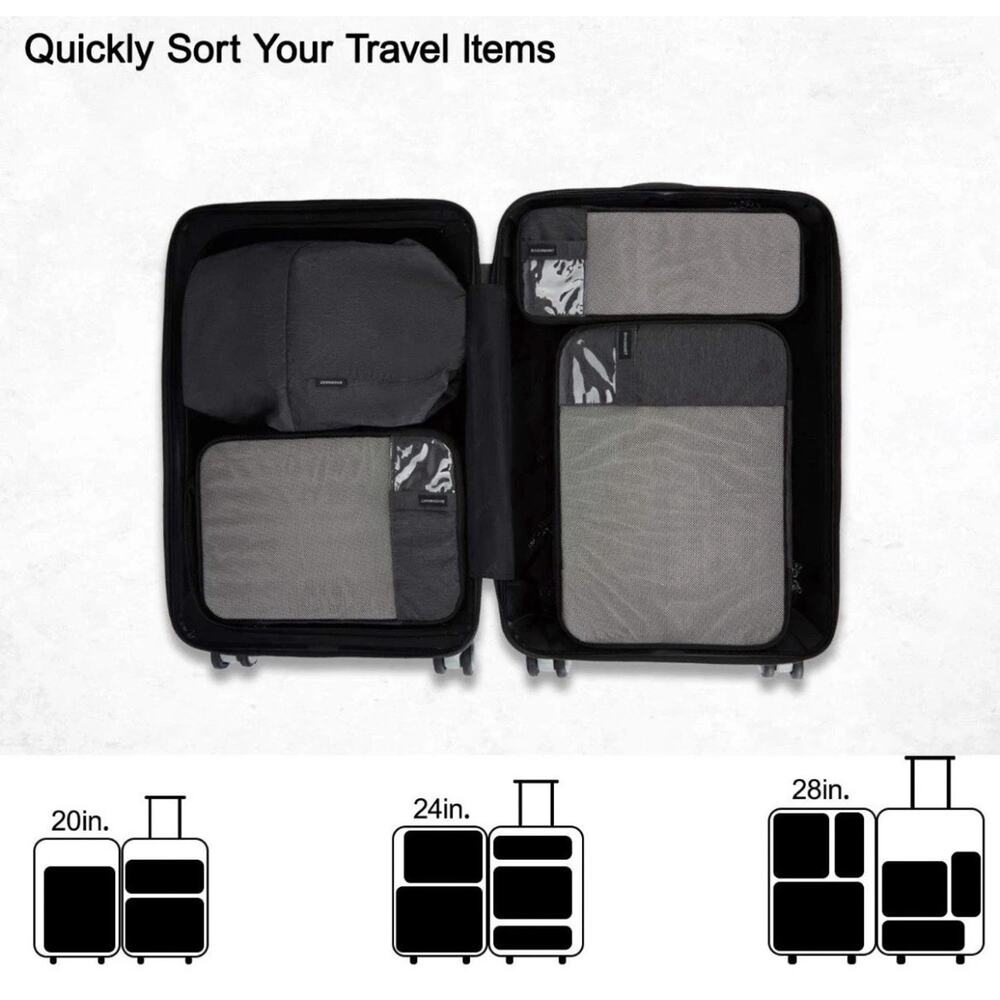BAGSMART Compression Packing Cubes 4 Set Travel Organizer New OB - Picture 5 of 7